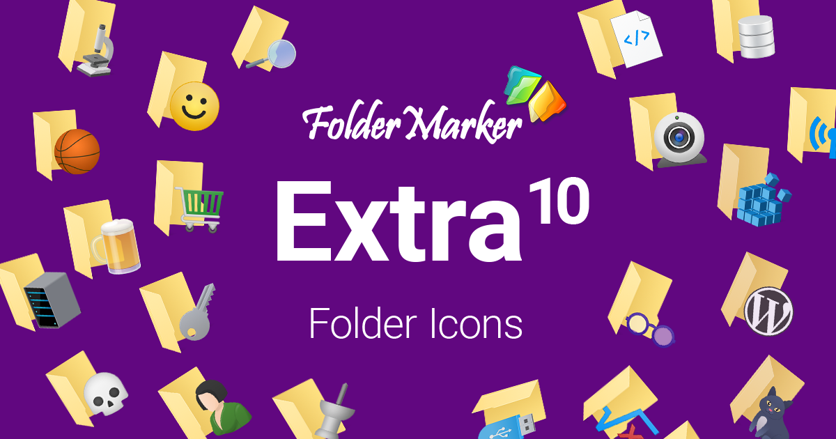 Extra Folder Icons - 45 cute folder icons help you navigate easily