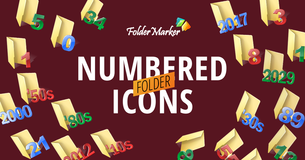 Numbered Folder Icons - A set of beautiful numbered folder icons