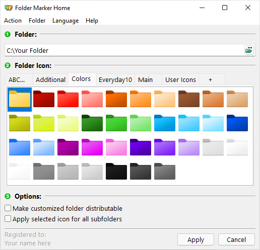 Folder Marker's main window