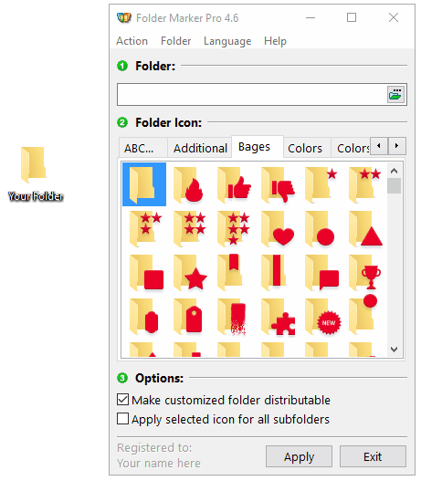 mark folders with color coded icons