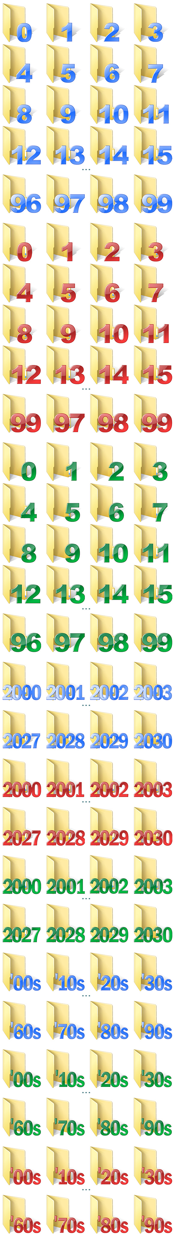Numbered Folder Icons