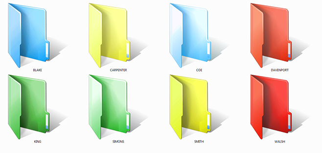 Folder Marker offers a great choice of image-coded and color-coded folder icons