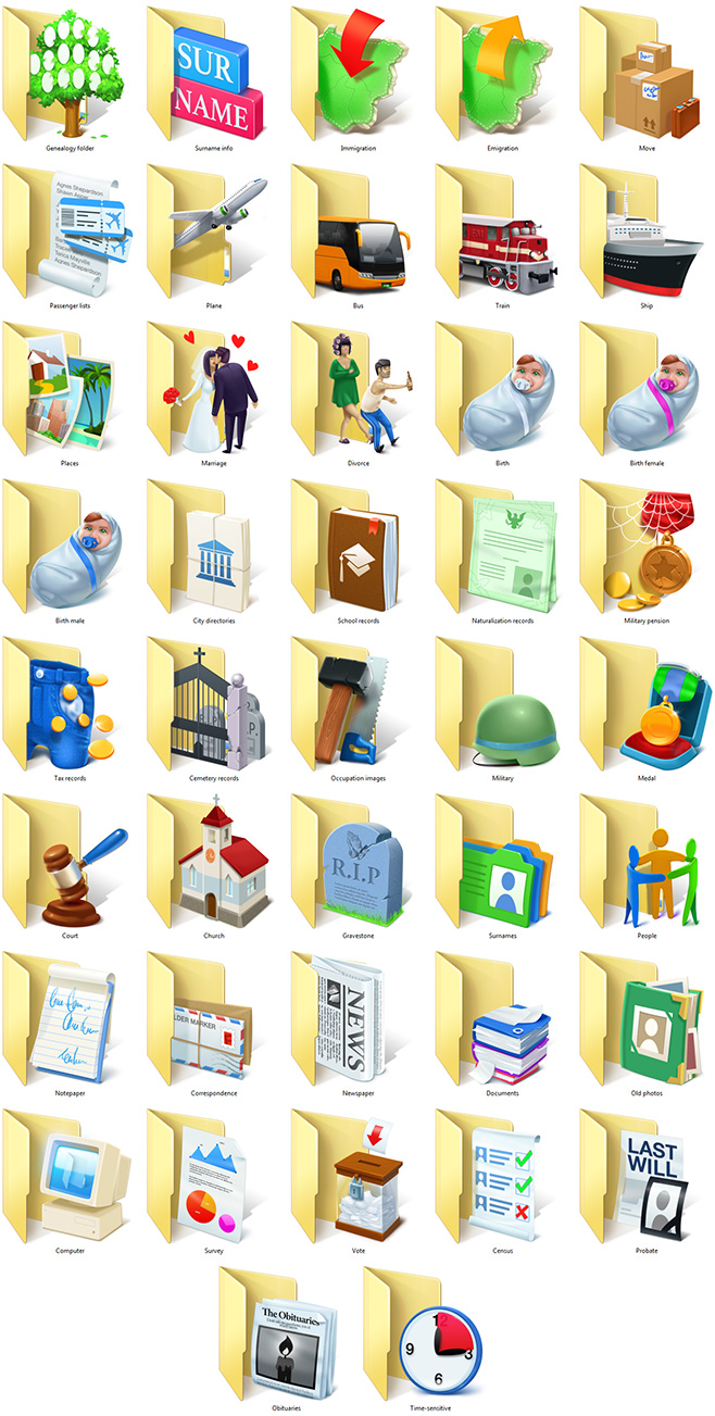 Genealogy Folder Icons 1.0 full