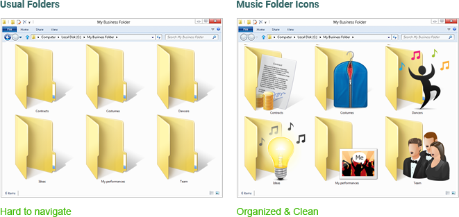 Music folders. Music folder.