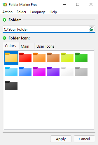 in windows color of folder icons